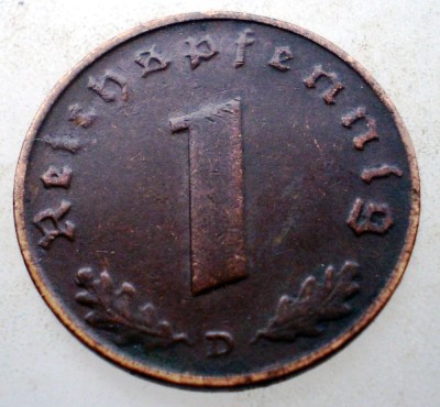 B.013 GERMANIA 1 REICHSPFENNIG 1937 D foto