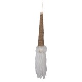 Cumpara ieftin Figurina Gnom textil maro alb 6x6x48 cm