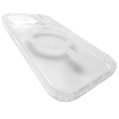 Husa spate transparent cu alb, magnet, colturi intarite, TPU cu plastic, pentru Apple iPhone 14 Pro foto