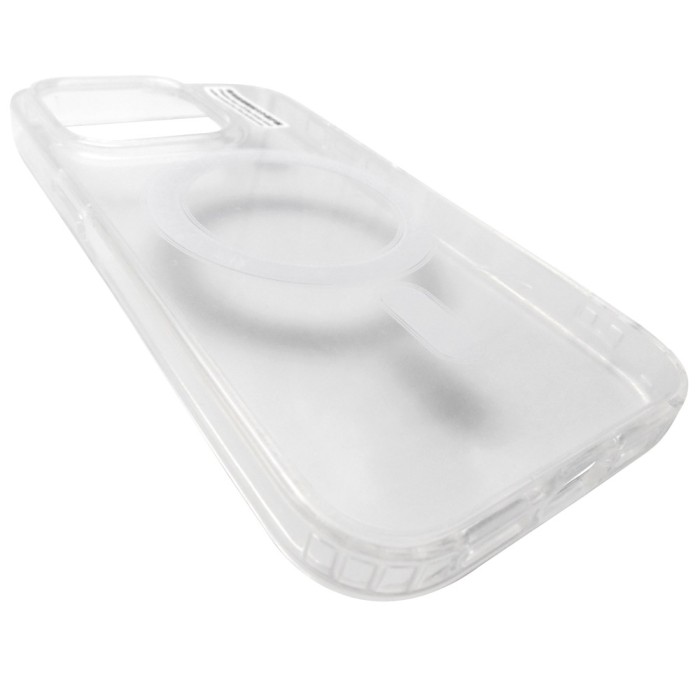 Husa spate transparent cu alb, magnet, colturi intarite, TPU cu plastic, pentru Apple iPhone 14 Pro