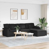 VidaXL Canapea modulară cu taburet și perne, negru