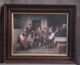 TABLOU CU PERSONAJE, ULEI PE CARTON/PLACAJ * TURISTUL - FRANZ DEFREGGER 1890