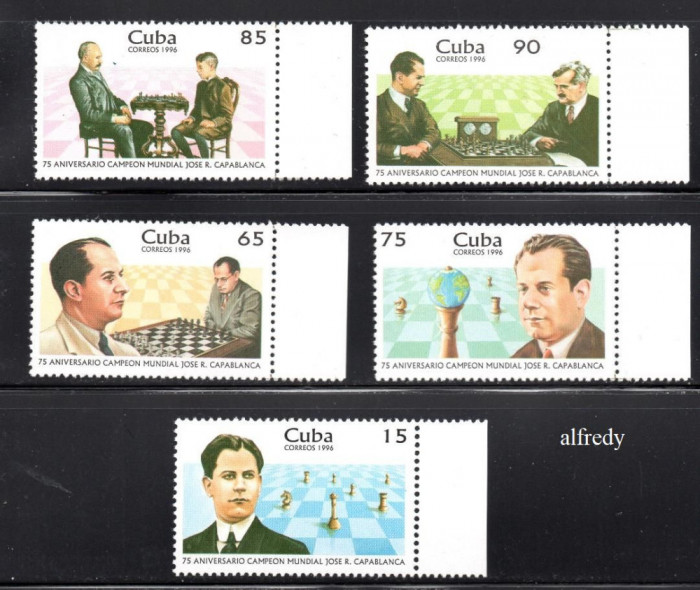 CUBA 1996, Sah, Jos&eacute; Ra&uacute;l Capablanca, Sport, serie neuzata, MNH