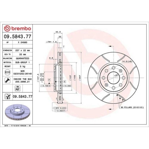 Set disc frana Fiat Grande Punto (199) 06.05-, Grande Punto Van (199) 10.05-06.13, Punto (199) 01.12-, Punto Evo (199) 07.08- ; Opel Adam (M13) 10.12