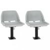 VidaXL Set scaun pliabil, 4 piese, fără pernă, gri, 48x51x41 cm