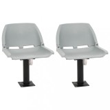 VidaXL Set scaun pliabil, 4 piese, fără pernă, gri, 48x51x41 cm