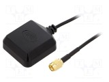 Antenă GPS 3dBi RHCP SR PASSIVES cu magnet 50&Omega;, dimensiuni 39x33x14mm, lungime cablu 3m, temperatură de operare -40&divide;85&deg;C