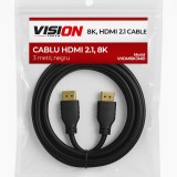 Cablu HDMI 2.1 Vision Touch, 8K, 3m, Negru