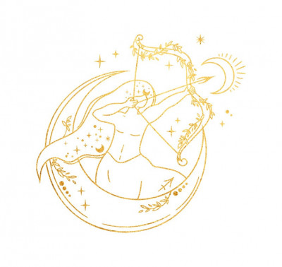 Sticker decorativ Zodiac, Auriu, 52 cm, 5471ST foto