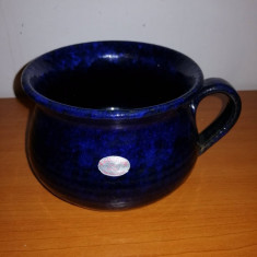 Oala ceramica bol supa ceramic cu maner vintage Ekbergs Källna Kallna Suedia