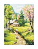 Cumpara ieftin Tablou peisaj de la munte pictat manual, Calmitate, 70x50cm ulei pe panza, Constantin Feraru