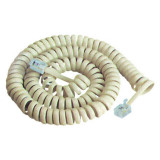 Cablu telefonic RJ10 spiralat 4.2m alb, Oem