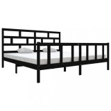 Cumpara ieftin Cadru de pat, negru, 200x200 cm, lemn masiv de pin