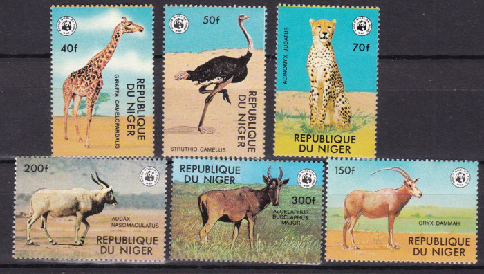 Niger 1978 fauna WWF MI 633-638 MNH ww80