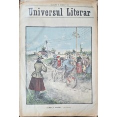 Revista Universul Literar nr.44/1897 pe coperta Un duel pe bicicleta
