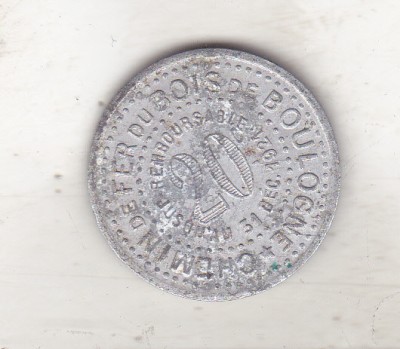 bnk mnd Franta 20 Centimes 1921 - Chemin de fer du Bois de Boulogne foto