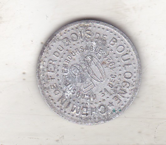 bnk mnd Franta 20 Centimes 1921 - Chemin de fer du Bois de Boulogne