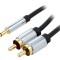 Cablu Jack 3,5mm la RCA Aurit 1m