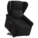 Cumpara ieftin Fotoliu rabatabil cu ridicare pe verticală, negru, textil