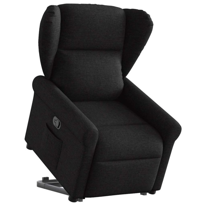 vidaXL Fotoliu rabatabil cu ridicare pe verticală, negru, textil