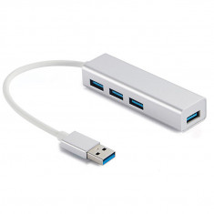 Hub USB 3.0 Sandberg 333-88 Saver, 4 porturi, argintiu