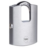 Lacat cu cheie Yale, alama, nichel satinat, 50 x 70 mm, 3 chei