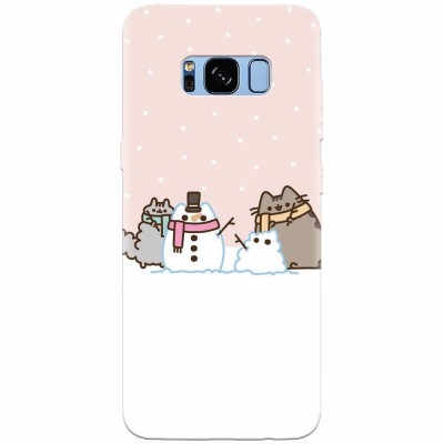 Husa silicon pentru Samsung S8 Plus, Cat And Snowman foto