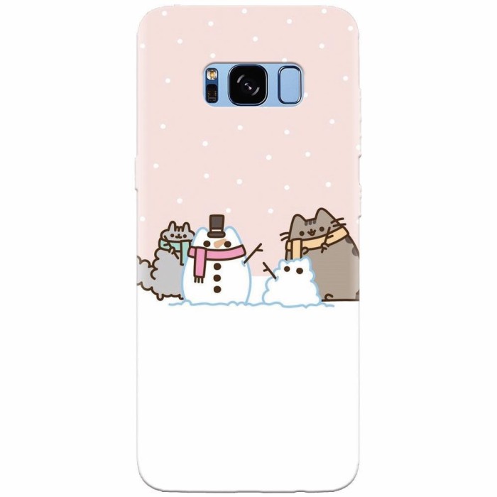 Husa silicon pentru Samsung S8 Plus, Cat And Snowman