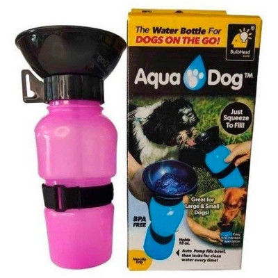 Sticla din silicon cu bol de apa hidratat animale de companie, Aqua Dog foto