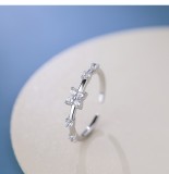 Cumpara ieftin Inel Reglabil din Argint 925 Rodiat , Lucky Clover Crystal Ring