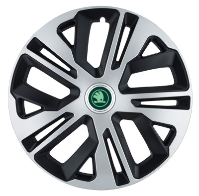 Set 4 Capace Roti Autohelix MSA&amp;reg; potrivite jantelor de 15 inch, pentru Skoda Verde, model Raven Mix foto