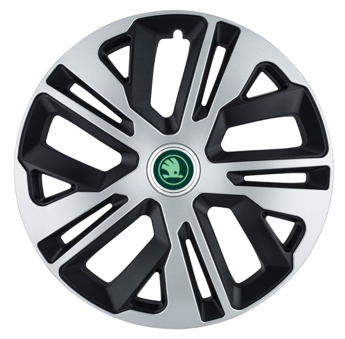 Set 4 Capace Roti Autohelix MSA&reg; potrivite jantelor de 15 inch, pentru Skoda Verde, model Raven Mix