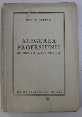 ALEGEREA PROFESIUNII - OM POTRIVIT LA LOC POTRIVIT - de PETRE A. STEFAN foto