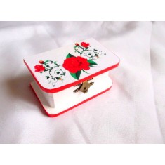 cutie din lemn decorata cu model floral 33734