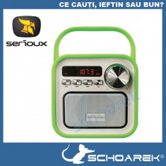 Boxa portabila Serioux Joy, Bluetooth, Radio FM, miscroSD, Verde foto