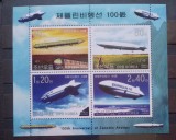 Coreea 2002 zeppelin, serie bloc 4v. nestampilata Coreea 2002 zeppelin