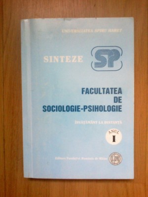 h5 Sinteze - facultatea de socilogie - psihologie - anul I foto