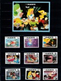 Maldives 1980 - Disney, desene animate, Alice in Tara Minunilor, serie si colita neuzata