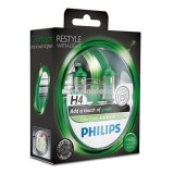 Set 2 becuri Philips H4 ColorVision verde 12V 60/55W 12342CVPGS2