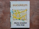 BUCURESTI , HARTA ORASULUI , CITY MAP , 2000