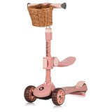 Trotineta 2 in 1 Lionelo Franky cu sezut detasabil Pink Rose, roti LED, pana la 50 kg