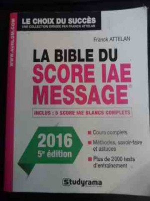 La Bible Du Score Iae Message - Franck Attelan ,544624 foto