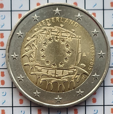 Olanda 2 euro 2015 UNC - 30 Years of EU Flag - km 357 - E001 foto