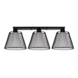 Plafonieră Modernă Klausen Novos PL3 Negru 66x21cm, Lustră Textilă 3xE27 pentru Living, Iluminat Interior Elegant, Design Calitativ, Design Rafinat