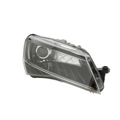 Far Skoda Superb (3V), 05.2015-, partea Dreapta, electric, tip bec D2S+LED, cu motoras, cu lumini pt curbe, cu lumini de zi pe LED, Hella