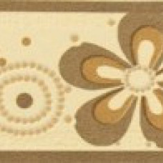 Bordura decorativa pentru tapet, floral, maro, crem, 4.5cm x 10m, 227-081