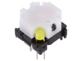 Comutator tastatură cu LED galben 0.1A 28VDC