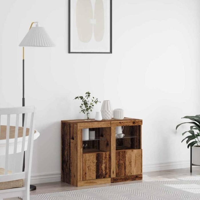 vidaXL Dulap lateral 2 pcs Lemn vechi 41 x 37 x 67 cm Lemn compozit