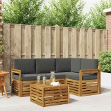 vidaXL Seturi de mobilier 5 pcs Natural și Antracit Lemn compozit 3374757