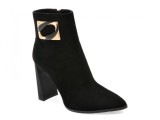 Botine elegante EPICA negre, E231, din piele intoarsa